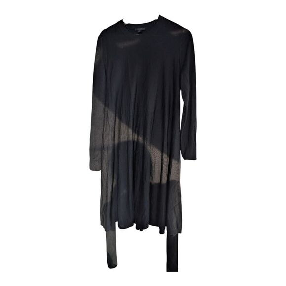 COS Minimalist A-Line Black 💯 Merino-Wool Knit Dress M Long Sleeves - Picture 14 of 15
